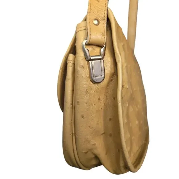 Vintage classic ostrich leather made in Italy crossbody purse - Picture 8 of 10